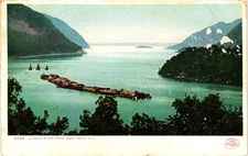 Hudson River Aerial View from West Point NY New York Postcard c1902