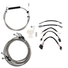 12" Chrome Extended Stainless Cable Brake Line Electra Street Glide Road King