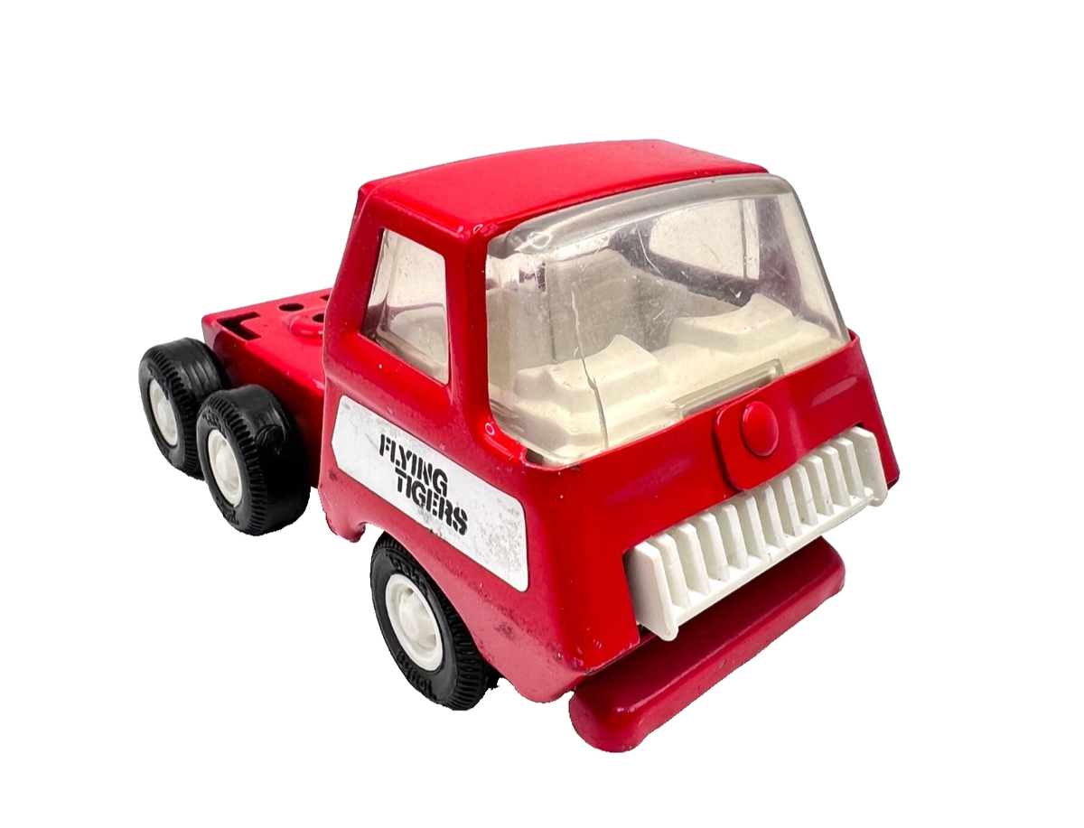 Tonka トラック ミニカー レッド ホワイト Nice 1970s TONKA Mini Semi Truck Cab FLYING TIGERS Red Pressed