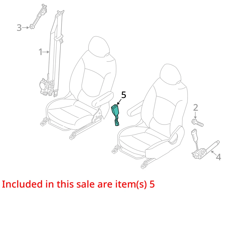 Cinturón de seguridad delantero mercado estadounidense hebilla de pasajero se adapta a 12-17 ACCENT 10240249 Foto 4 de 4