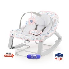 Ingenuity Keep Cozy 3-in-1 Baby Bouncer Seat Rocker Pink Burst 0-30 Months