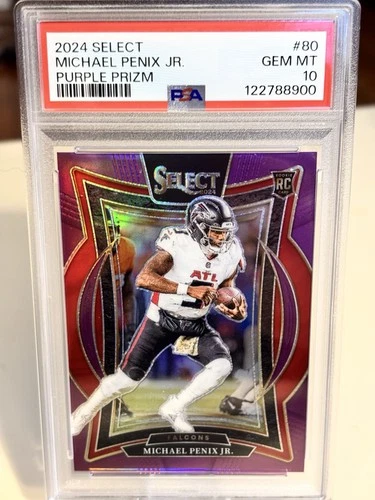2024 Panini Select #80 Michael Penix Jr Purple Prizm /75 PSA 10 (RC)Opens in a new window or tab