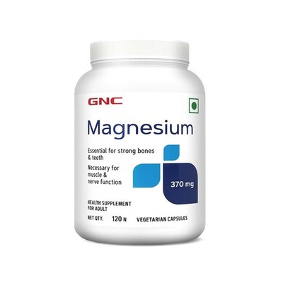 GNC Magnesium 370mg | 120 Veg CapsFor Bone Strength, Muscle & Nerve Function