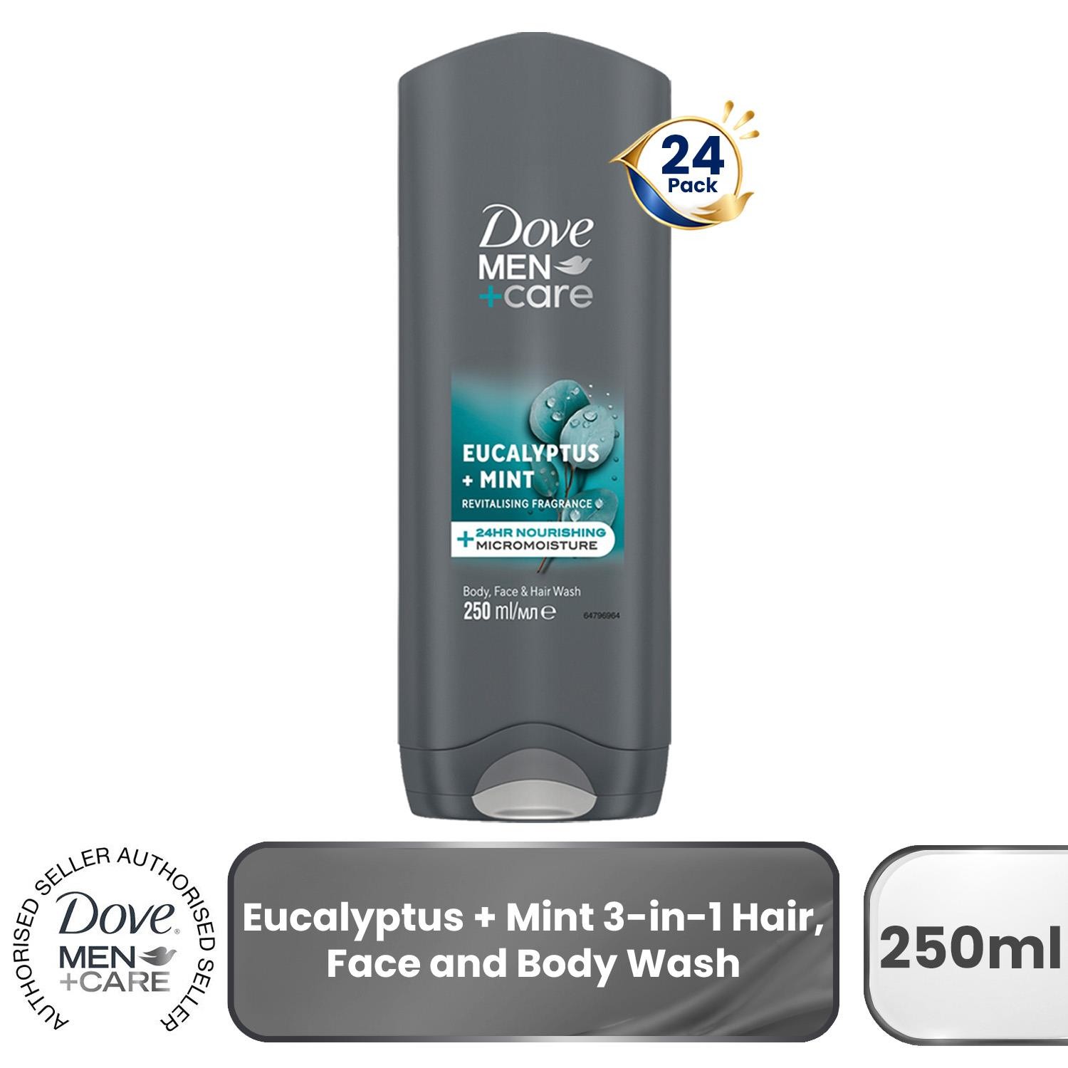 Dove Men+Care Eucalyptus + Mint 3-in-1 Hair, Face and Body Wash 3x250 ml - Image 7