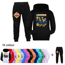 Children's Fireman Sam Hoodie Pants Joggers Tracksuits Clothes Set Activewear UK