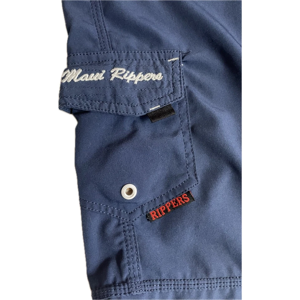 Maui Rippers Board Shorts Mens Size 14 Blue Draw String Hawaiian Swim Trunks - Image 4 of 4
