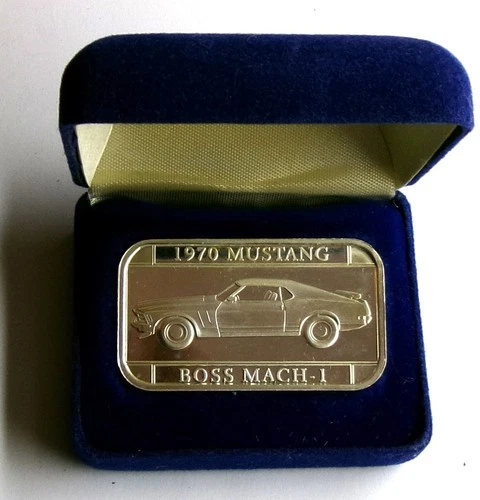 1970 Mustang Boss Mach-1,  1 Oz .999 Silver Proof Round in Case