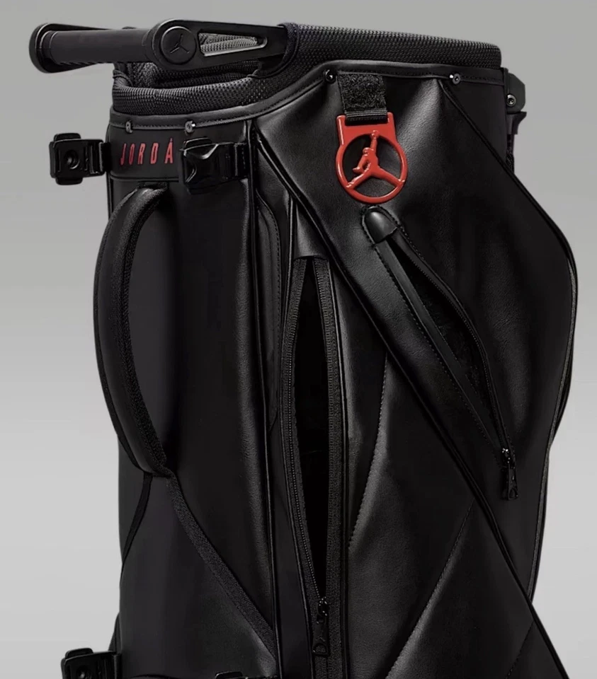 Jordan #23 Fade Away Carry Stand 6-Way Golf Bag Black Bred Red RARE NWT - Image 3 of 3