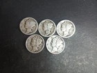 5 Different Mercury Dimes