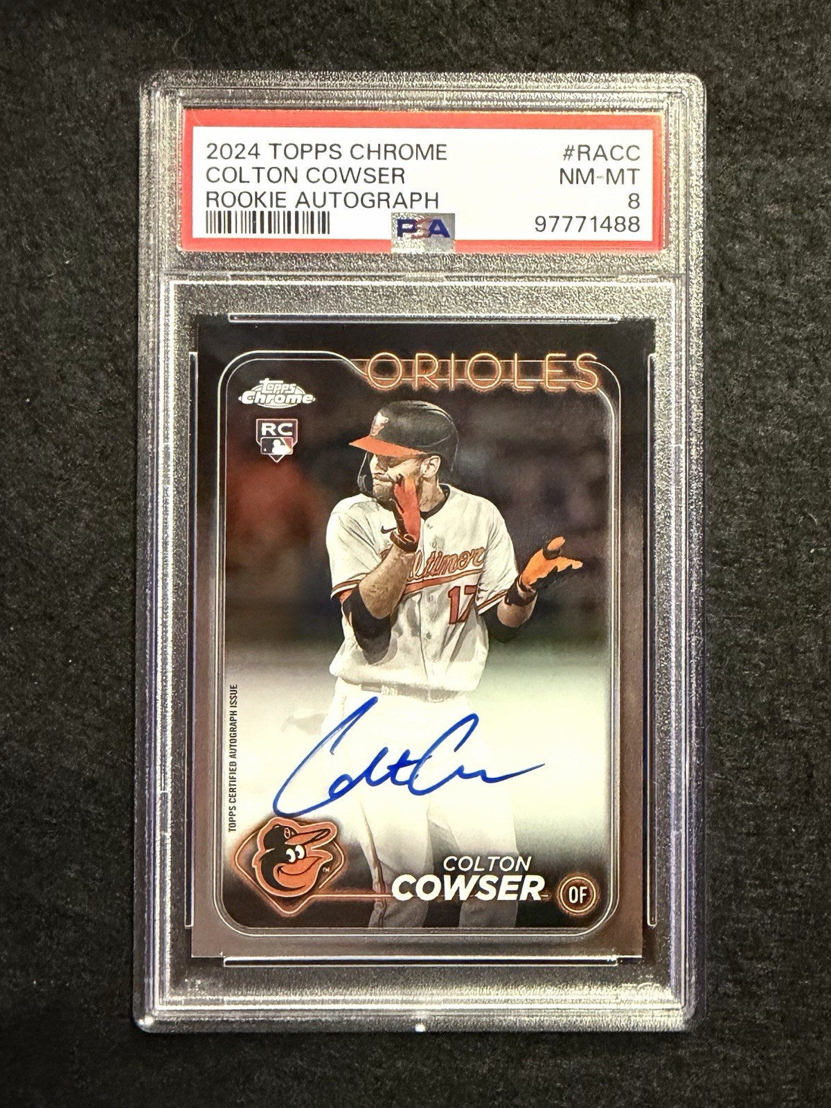 2024 Topps Chrome - Colton Cowser #RA-CC Rookie Auto (AU, RC) - PSA 8