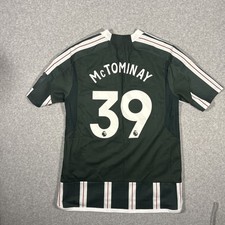 Size L- Adidas Manchester United 23/24 Youth Away Jersey, Green. McTominay 39