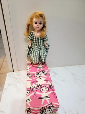 Vintage 1950's BLONDE BRAIDS Ginny Doll  open/close eyes Original Box 