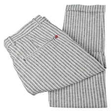 MANUEL RITZ Navy Striped Slim Fit Linen Blend Single Pleat Pants IT 48 US 32 NWT