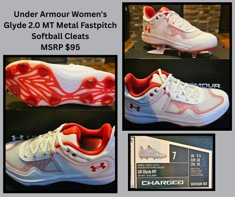 Under Armour Women’s Glyde 2.0 MT Metal Fastpitch Softball Cleats – Size 7