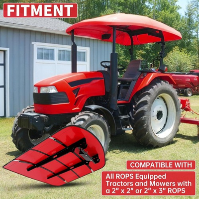 #ad Sun Shield Tuff Top Tractor Canopy For 2quot; x 2quot; or 2quot; x 3quot; ROPS 48quot; X 52quot; Red NEW $189.99