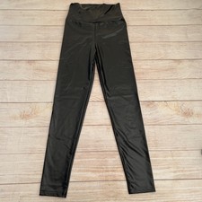 Women's Teens Black Faux-Leather Leggings Size S