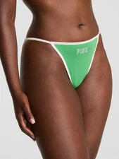 Victoria's Secret PINK - L Smooth Cotton String Bikini Panty - Neon Green Large