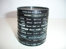 TIFFEN 55mm filter Lot of 10 skylight uv haze FL-D Polarizer AS IS