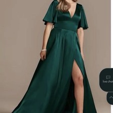 Galina Signature Emerald Green Holiday Party Gown Size 20 EUC