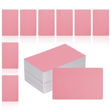 200Pcs Metal Business Card Blanks,1/64" Thick 3.4x2" Rose Gold Aluminum Laser