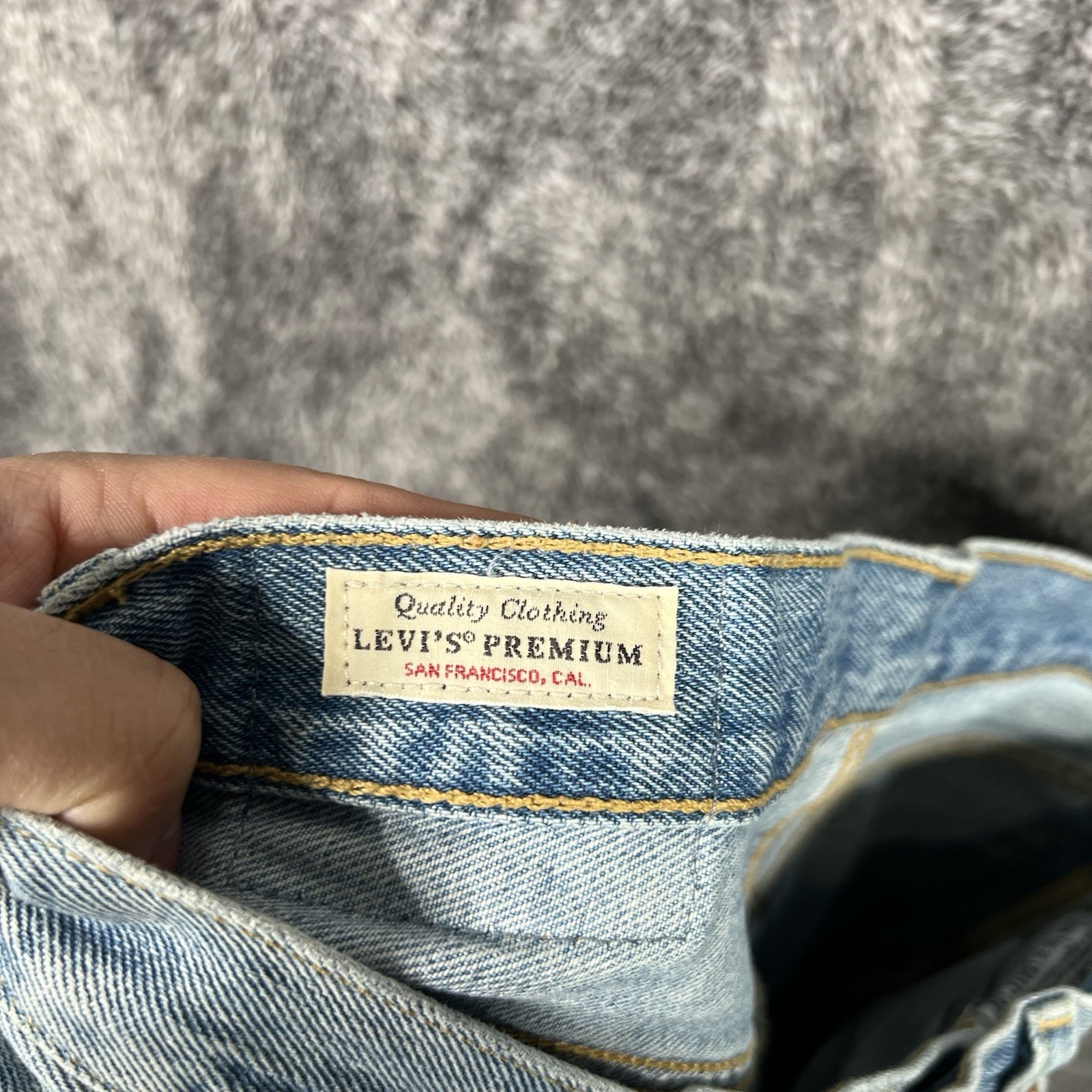 Levis 501 Big E Jeans Size 27x30 Skinny Fit Button Fly Light Wash Denim Premium thumbnail 12