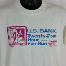 Vintage Relay for Life 90s Mens Large Tee Shirt US Bank White Made in USA