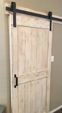 Black - Sliding Barn Door Hardware Kit - Contemporary Style - Complete