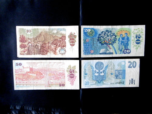 TSCHECHOSLOWAKEI BANKN. 10/20/ 25 / 50 KORUN ( KRONEN ) 1961 /94 ERH. " GEBR. " - Bild 2 von 9