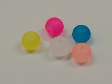 Frosted Glass Beads, Round, 8mm, Hole: 2mm, Blue, Pink, White, Yellow, Peach