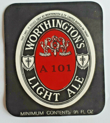 Worthington & Co - Light Ale - A101 - 1 Bieretikett 60er Jahre
