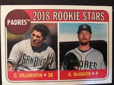 2018 TOPPS HERITAGE CHRISTIAN VILLANUEVA KYLE MCGRATH #304 ROOKIE STARS RC