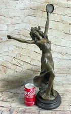 Art Nouveau Tambourine Dancer Bronze Sculpture Detailed Museum Quality Decor Art