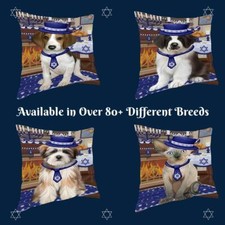 Happy Hanukkah Dog Cat Pet Photo Lovers Throw Decorative Travel Pillow