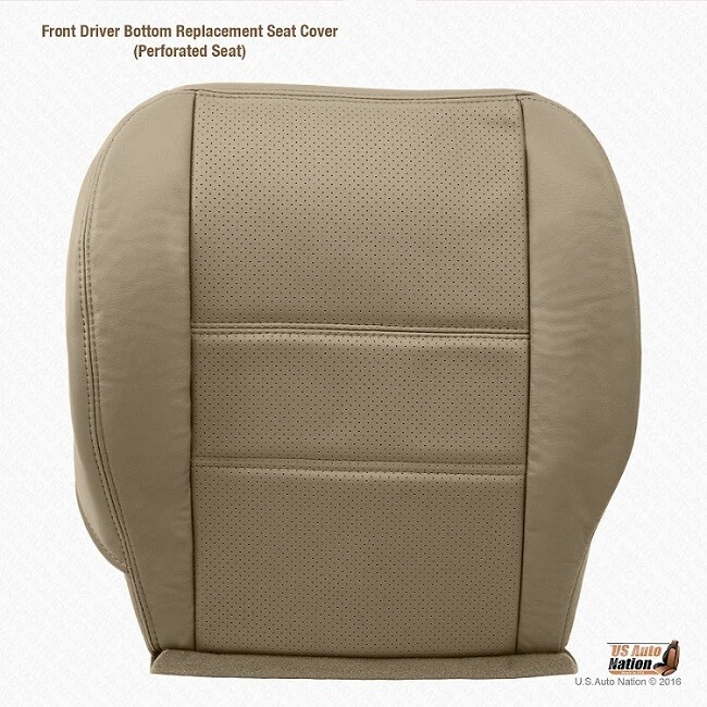 Se adapta a Nissan Pathfinder 2001 2002 conductor parte inferior superior cubierta de cuero perforado bronceado Foto 2 de 4