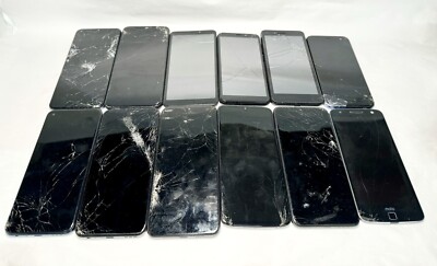 Lot Of 12 USB-C Smartphone For Parts Or Repair HTC, One Plus, Motorola & More