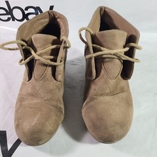 Toms Booties Kids Sz 13 Suede Leather Lace Up