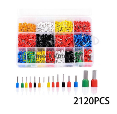 2120Pcs Insulated Cord End Terminal Bootlace Cooper Ferrules Kit Wire Copper NEW