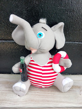 ELEPHANT 1993 Coca Cola Plush Stuffed Elephant Holding Coke In Swimsuit Rare