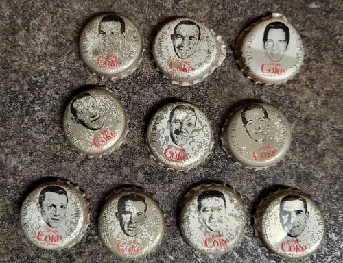 Lot Of 10 1964-65 Coke Detroit Red Wings Bottle Caps, Incl. Lindsay