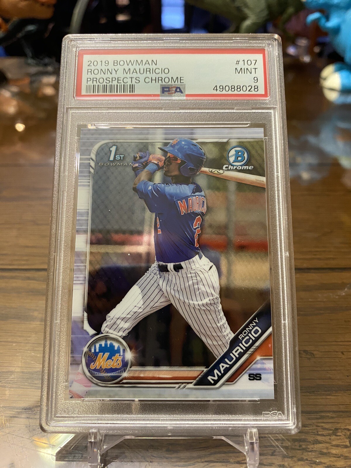 Ronny Mauricio 2019 Bowman Prospects Chrome #BCP107 PSA9 MINT