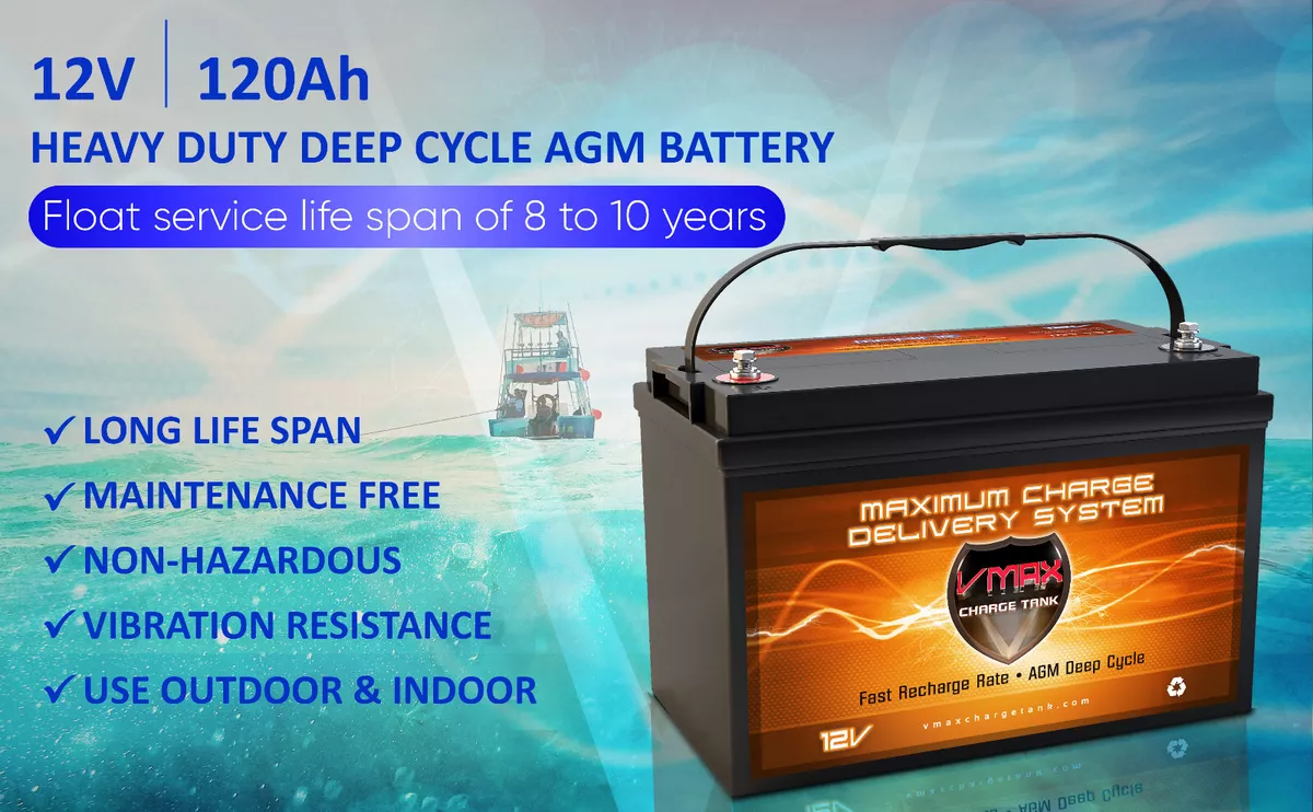 VMAX MR137 MARINE WATER SPORTS RV AGM BATTERY DEEP CYCLE DRY CELL