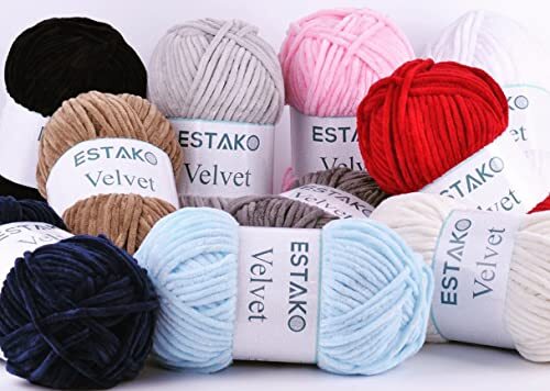 Velvet Chenille Blanket amigurumi Yarn for Crocheting and 1 Skein 1150 - Cream - Picture 4 of 7