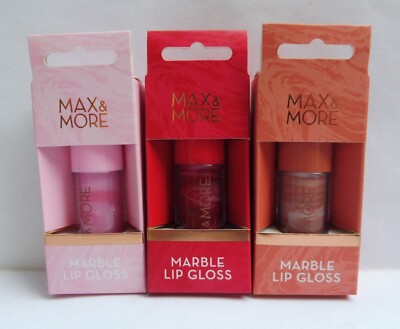 Max& More Marble Lip Gloss 5ml mit Marmoreffekt cremige Textur - 3 Farben