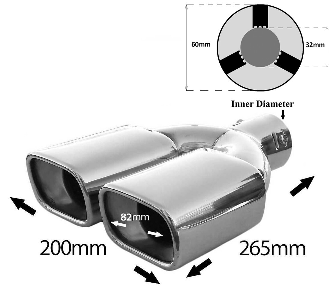 Twin Exhaust Tip Pipe Tail Muffler Chrome For Mercedes Benz ML