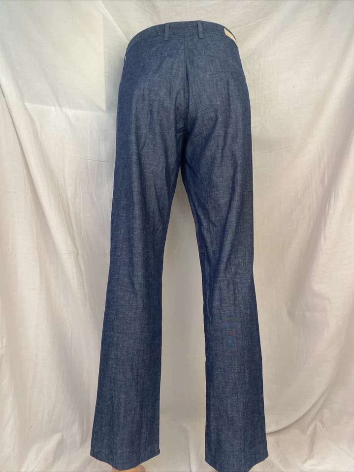 Pantalones Adriano Goldschmied 33R Azul Algodón Cáñamo Planos LNWOT YGI RE2445 Foto 3 de 4
