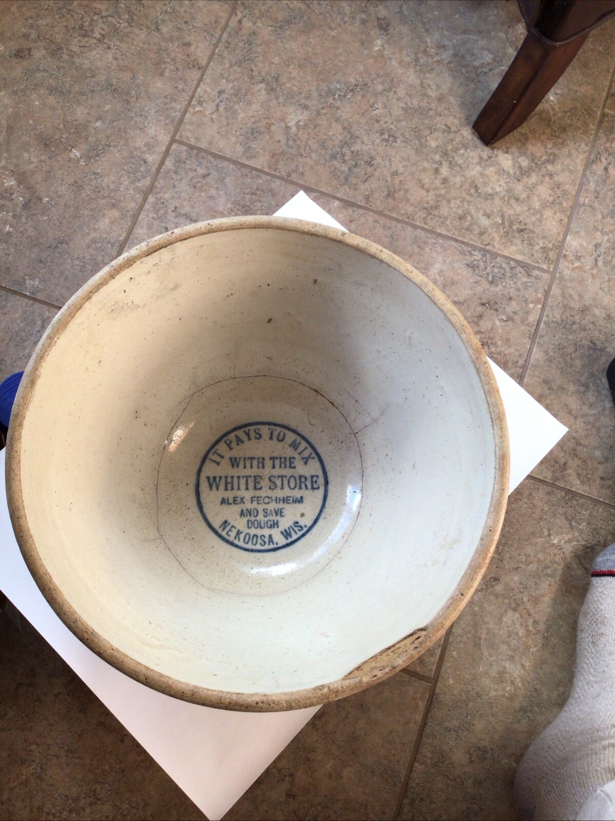 8&rdquo; Advertising Bowl Red Wing Nekoosa Wis Alex Fechheim White Store 1920&rsquo;s Wi. 