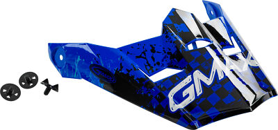 GMAX MX-46Y HELMET VISOR W/SCREWS ANIM8 BLUE/SILVER/BLACK YS-YL # G046912