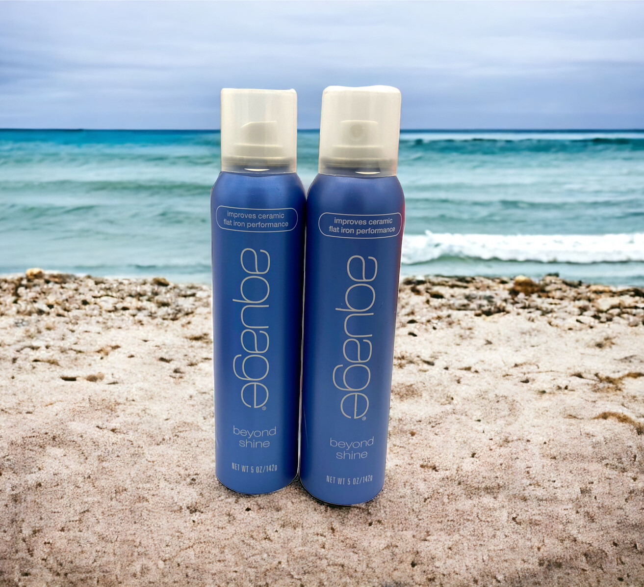 2 AQUAGE Beyond Shine 5oz Silkening & Glossing Sprays ORIGINAL 2010 Formula Lot