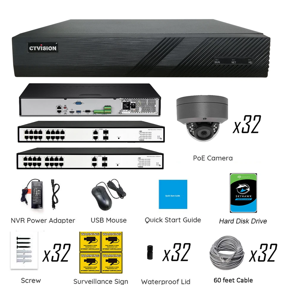 CTVISION 4K NVR 8MP Audio PoE IP Security CCTV Video Surveillance Camera System - Image 4 of 4