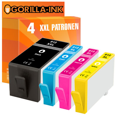 4x Patronen für HP 912 XL Multipack OfficeJet Pro 8010 8012e 8014e 8015e 8022e 